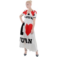 I Love Juan Button Up Short Sleeve Maxi Dress by ilovewhateva