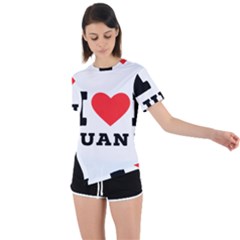 I Love Juan Asymmetrical Short Sleeve Sports Tee by ilovewhateva