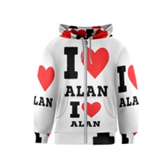 I Love Alan Kids  Zipper Hoodie by ilovewhateva