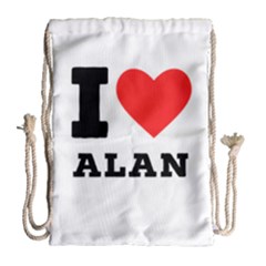 I Love Alan Drawstring Bag (large) by ilovewhateva