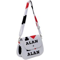 I Love Alan Saddle Handbag by ilovewhateva