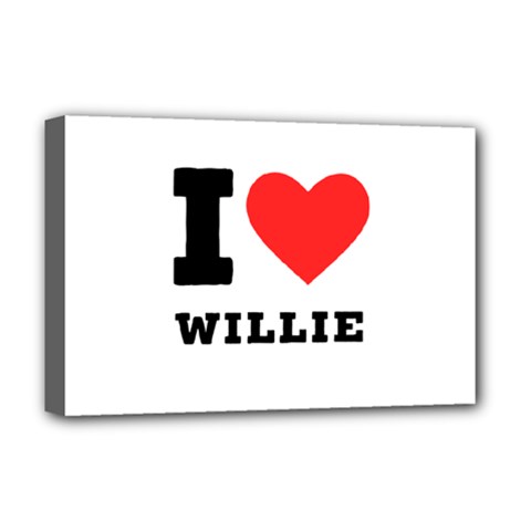 I Love Willie Deluxe Canvas 18  X 12  (stretched) by ilovewhateva