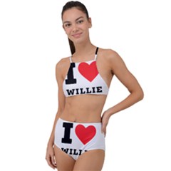 I Love Willie High Waist Tankini Set