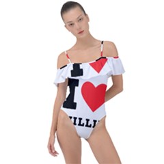 I Love Willie Frill Detail One Piece Swimsuit by ilovewhateva