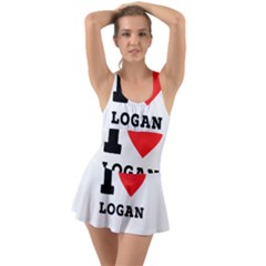 I Love Logan Ruffle Top Dress Swimsuit by ilovewhateva