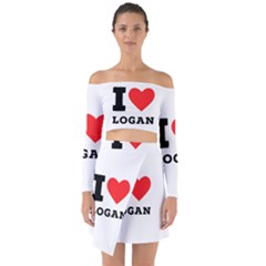 I Love Logan Off Shoulder Top With Skirt Set by ilovewhateva