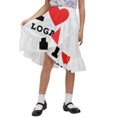 I Love Logan Kids  Ruffle Flared Wrap Midi Skirt by ilovewhateva