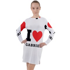 I Love Gabriel Long Sleeve Hoodie Dress by ilovewhateva