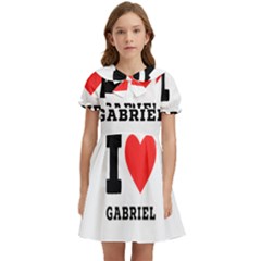 I Love Gabriel Kids  Bow Tie Puff Sleeve Dress