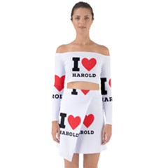 I Love Harold Off Shoulder Top With Skirt Set by ilovewhateva