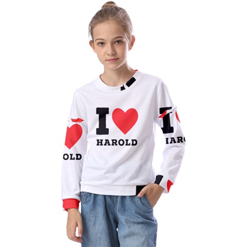 I Love Harold Kids  Long Sleeve Tee With Frill  by ilovewhateva