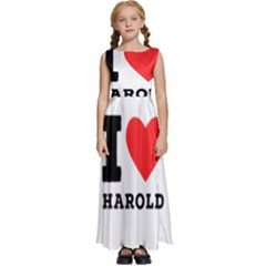 I Love Harold Kids  Satin Sleeveless Maxi Dress by ilovewhateva