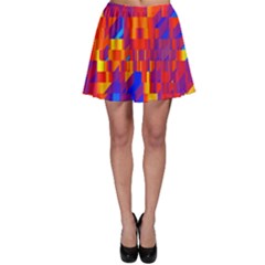 Geometric Pattern Fluorescent Colorful Skater Skirt by Jancukart