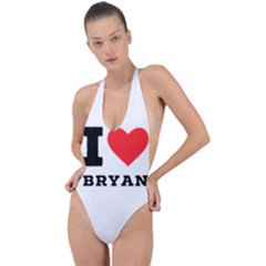 I Love Bryan Backless Halter One Piece Swimsuit by ilovewhateva