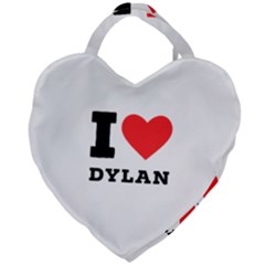 I Love Dylan  Giant Heart Shaped Tote by ilovewhateva