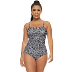 Abstract-0025 Retro Full Coverage Swimsuit