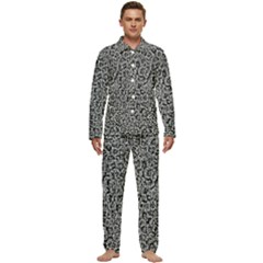 Abstract-0025 Men s Long Sleeve Velvet Pocket Pajamas Set