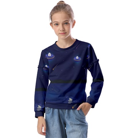 Alien Navi Kids  Long Sleeve Tee With Frill  by nateshop