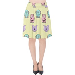 Animals-17 Velvet High Waist Skirt