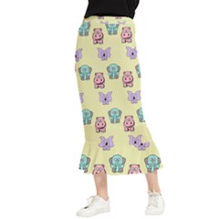 Animals-17 Maxi Fishtail Chiffon Skirt by nateshop