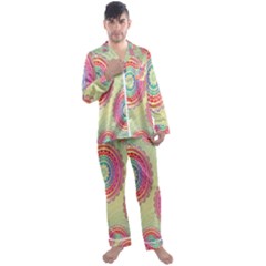 Background-02 Men s Long Sleeve Satin Pajamas Set by nateshop