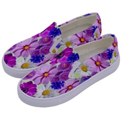 Blossoms-yellow Kids  Canvas Slip Ons by nateshop