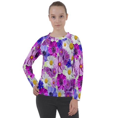 Blossoms-yellow Women s Long Sleeve Raglan Tee by nateshop