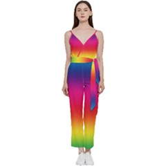 Spectrum V-neck Spaghetti Strap Tie Front Jumpsuit