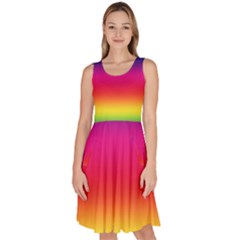 Spectrum Knee Length Skater Dress With Pockets by nateshop