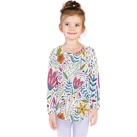 Flowers-484 Kids  Long Sleeve Tee by nateshop