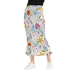 Flowers-484 Maxi Fishtail Chiffon Skirt by nateshop