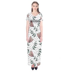 Flowers-49 Short Sleeve Maxi Dress by nateshop