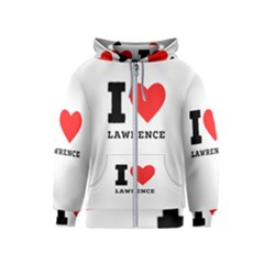 I Love Lawrence Kids  Zipper Hoodie by ilovewhateva