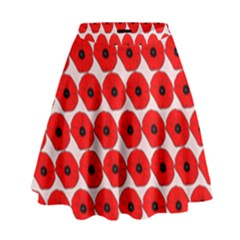 Red Peony Flower Pattern High Waist Skirt by GardenOfOphir