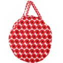 Red Peony Flower Pattern Giant Round Zipper Tote View2