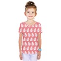 Coral And White Lady Bug Pattern Kids  One Piece Tee View1