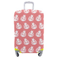 Coral And White Lady Bug Pattern Luggage Cover (Medium)