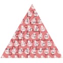 Coral And White Lady Bug Pattern Wooden Puzzle Triangle View1
