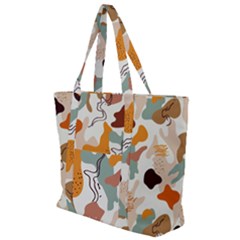 Shapes Pattern Zip Up Canvas Bag