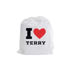 I Love Terry  Drawstring Pouch (medium) by ilovewhateva