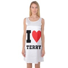 I Love Terry  Sleeveless Satin Nightdress by ilovewhateva