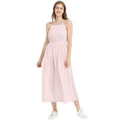 Pink Tie Hooded Top Boho Sleeveless Summer Dress