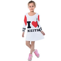 I Love Keith Kids  Long Sleeve Velvet Dress by ilovewhateva