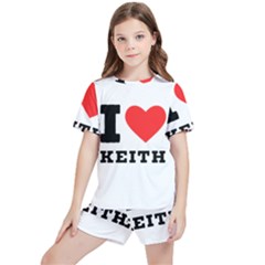 I Love Keith Kids  Tee And Sports Shorts Set by ilovewhateva