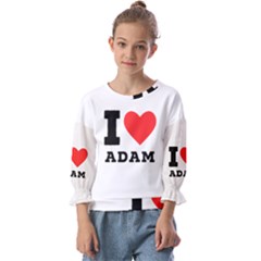 I love Adam  Kids  Cuff Sleeve Top