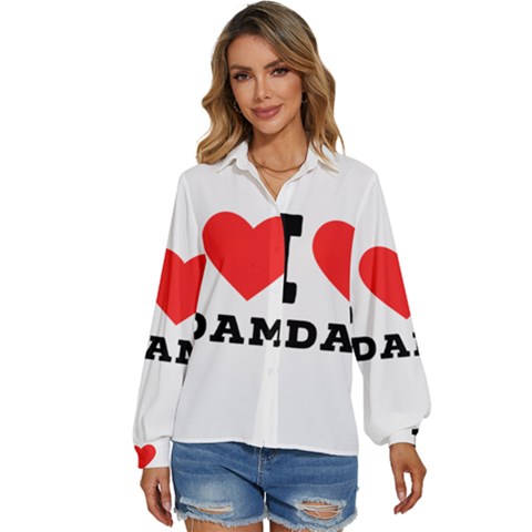 I Love Adam  Women s Long Sleeve Button Down Shirt by ilovewhateva