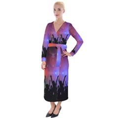 Cheers Velvet Maxi Wrap Dress by nateshop