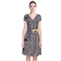 Circuit Short Sleeve Front Wrap Dress