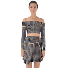 Circuit Off Shoulder Top With Skirt Set by nateshop