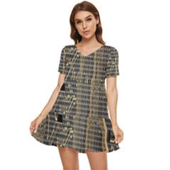 Circuit Tiered Short Sleeve Babydoll Dress